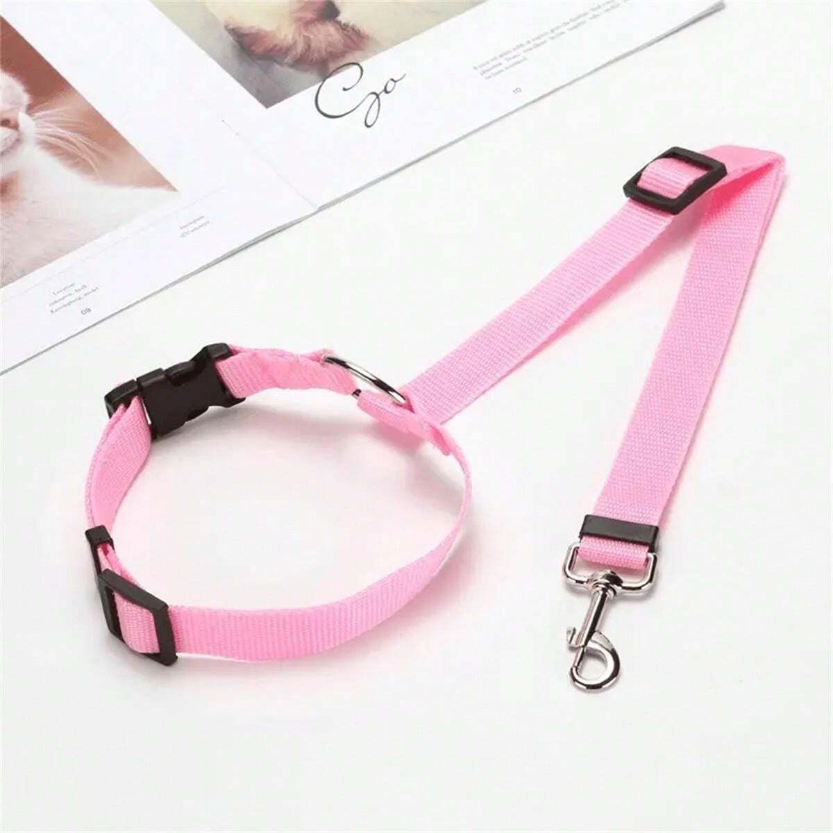 1pc Multifunctional Pet Car Seat Belt And Safety Harness, Safe Travel, Adjustable Dog Seat Belt Collar Pet Accessories