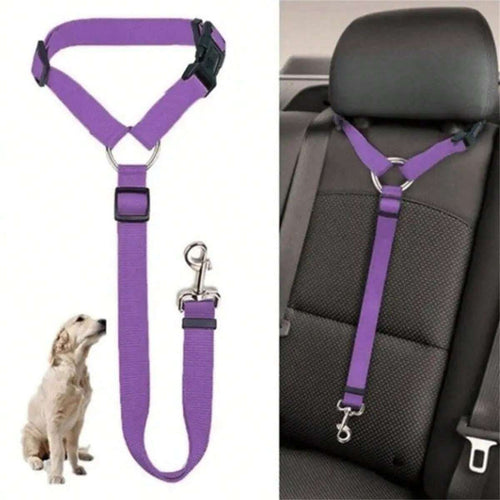 1pc Multifunctional Pet Car Seat Belt And Safety Harness, Safe Travel, Adjustable Dog Seat Belt Collar Pet Accessories